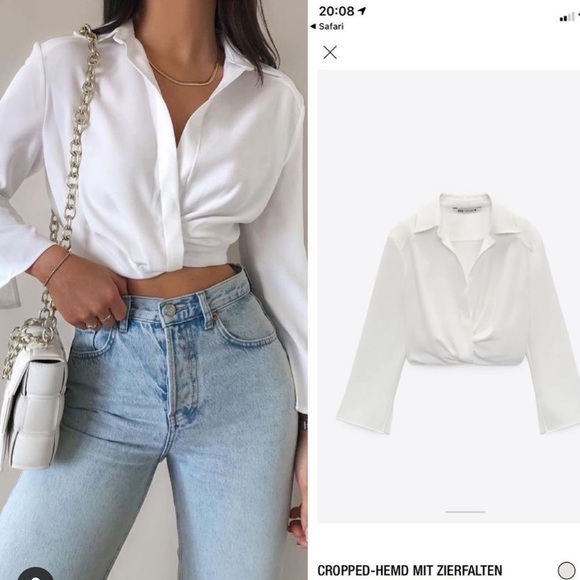 Zara Tops - Zara white crop top blouse